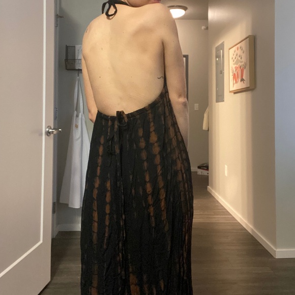Beachy Boho Bali Maxi Dress | Black Tie Dye | Size S - Picture 4 of 5